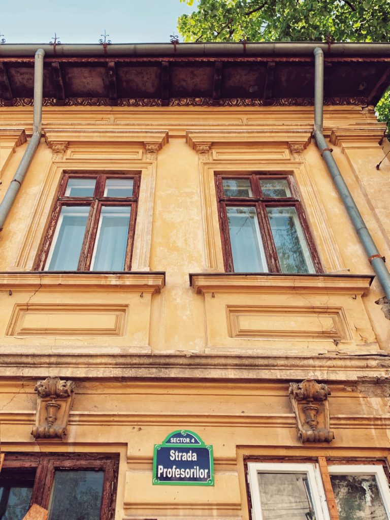 Detaliu - fațada casei copilăriei Silviei Șerbescu