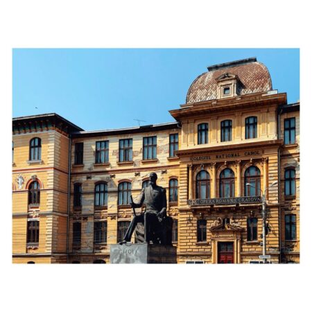 Colegiul Național și statuia Carol I - Craiova