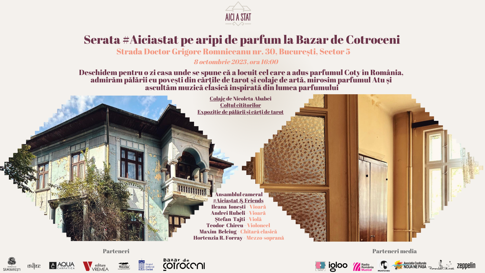 Serata #Aiciastat pe aripi de parfum la Bazar de Cotroceni – 8 octombrie 2023